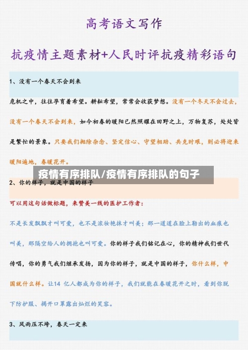 疫情有序排队/疫情有序排队的句子