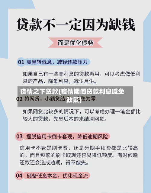 疫情之下贷款(疫情期间贷款利息减免政策)