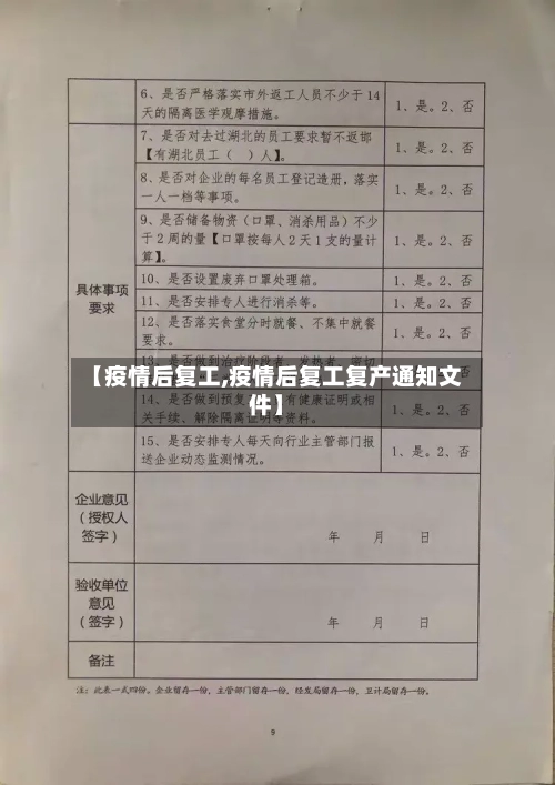 【疫情后复工,疫情后复工复产通知文件】