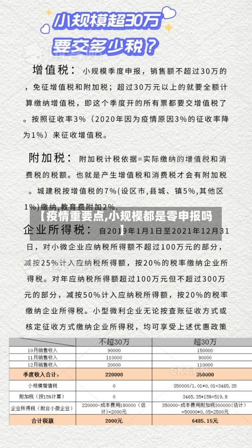 【疫情重要点,小规模都是零申报吗】-第2张图片