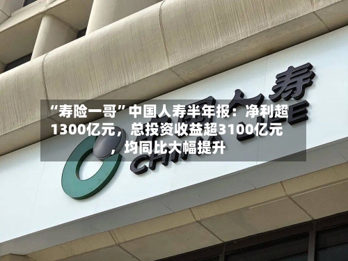 “寿险一哥	”中国人寿半年报：净利超1300亿元	，总投资收益超3100亿元，均同比大幅提升-第2张图片