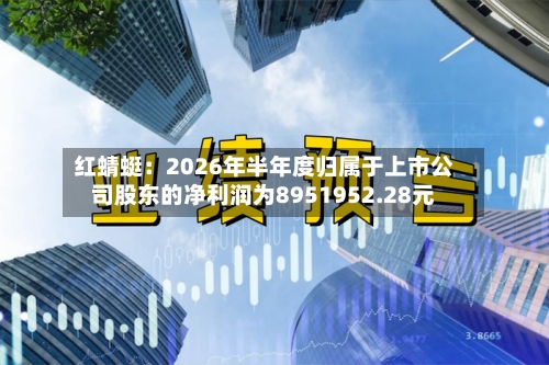 红蜻蜓：2026年半年度归属于上市公司股东的净利润为8951952.28元-第2张图片