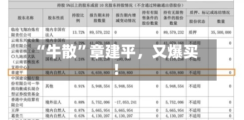 “牛散”章建平	，又爆买！-第2张图片