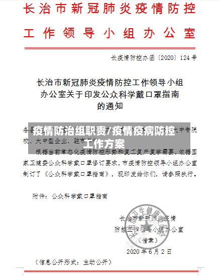 疫情防治组职责/疫情疫病防控工作方案-第3张图片