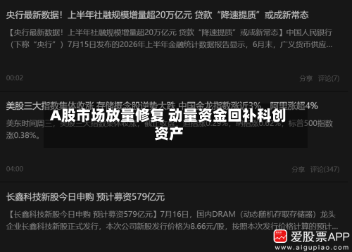 A股市场放量修复 动量资金回补科创资产-第2张图片